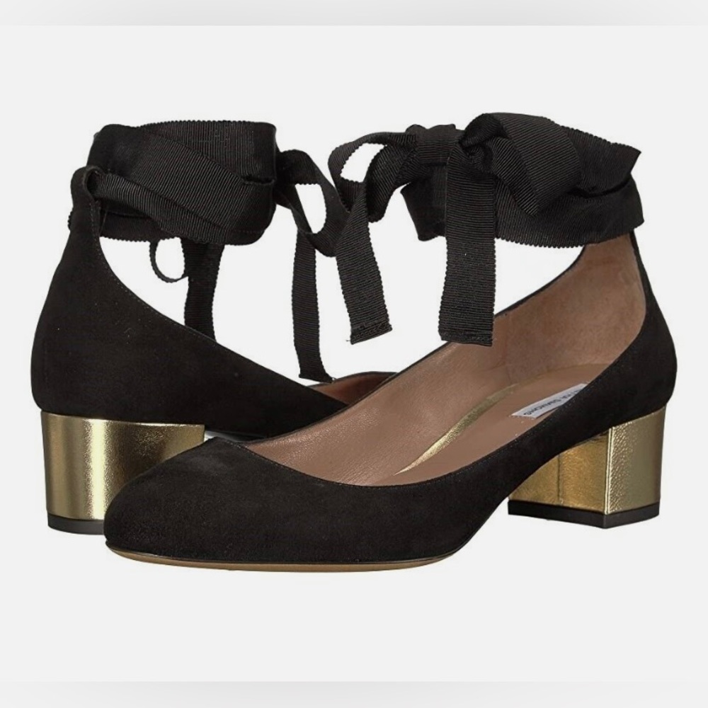 Tabitha Simmons Chloe shoe with gold heel sz 39